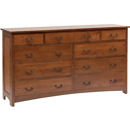 Transitional 9-Drawer Double Dresser